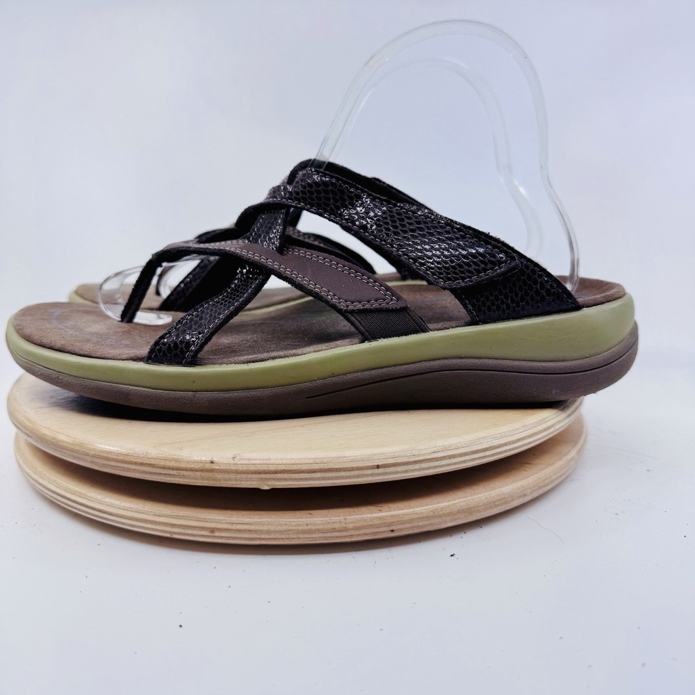 Orthofeet Clio Sandals Womens 8.5 Medium Brown Orthopedic Comfort Thong Shoes